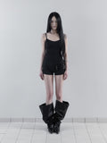 [mnem] Croissant Leather Leg Warmers