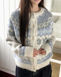 Feeder Nordic Snowflake Hairy Knit Cardigan