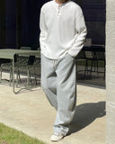 Kitsa Henley Neck Waffle T-Shirt