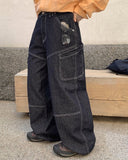 Kata Stitch Cargo Denim Pants