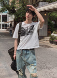 People Photo Graphic Short Sleeve T-shirt