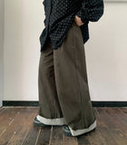 Tuck Stripe Roll-Up Pants