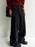 Cut-off wide denim pants