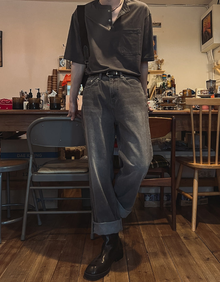 【2plan】Slab Cat Brush Washing Denim 2PLAN