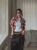 Motsu Loose Fit Checkered Shirt
