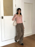 [MADE] Delpha vintage Pintuck cotton two-way long wide jogger cargo pants
