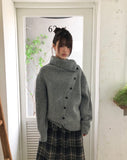 Tuan High Neck Turtleneck Two-Way Ribbed Knit