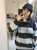Holle Denim Collar Stripe Knit