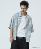 CHECK APPLIQUE HALF SHIRT