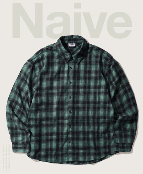 PUNCHLINE正規品★25SS★Naive チェックシャツ さらっと快適な強撚糸チェック柄シャツ - ファッション通販なら