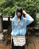 Woone See-Through Dot Windbreaker Hood Zip-up