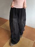 [MADE] Copter Vintage Washing Two-Way Banding Big Cargo Long Wide Denim Pants