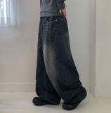 Kyopa cut brushed denim wide pants