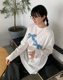 [BAONHAUS] Eunice Loose Fit Ribbon Printed T-Shirt