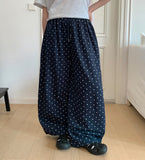 Giltes Dot Cotton Banding Wide Pants
