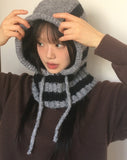 Nubin Stripe Knit Balaclava Hat