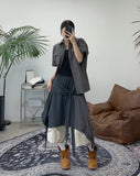 DL Layered Check Skirt