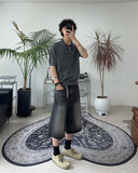 Pad Pigment Collar Knit Short Sleeve