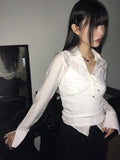 Bolden Balletcore Strap Shirt Blouse