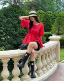 Abel Square Punching Lace Blouse