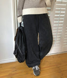Gyuison Pigment Brushed Banding Wide Pants