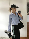 PINTUCK STRIPE CROP SH