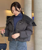 [100% Duck Down] Mezz Wool Sailor Collar Short Padding