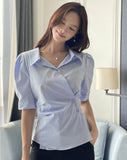 Oberlin Pin-Tuck Wrap Blouse