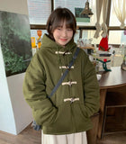 Melbon Fleece Duffel Hood Half Coat