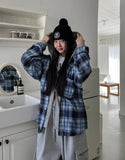 Anderson Check Layered Hood Zip Up