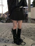 [Belt SET] Appu Stripe Pleated Skirt