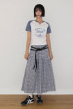 EMBO CHECK LONG SKIRT