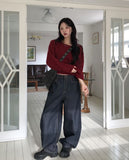 Curse Stitch Pocket Non-Fade Denim Pants