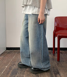 Tsuhaka Summer String Washing Wide Denim Pants