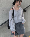 Minty V-Neck Loose Knit