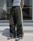 Berry Parachute Track Banding Pants