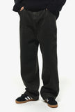 Wide one tuck denim pants