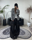 Defen Carpenter Wide Denim Pants
