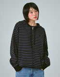 OF_SYMBOL Embroidered Knit Stripe Hood Zip-Up