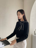 Remine Line Ribbon Tie Knit