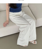 Cooling Summer Cut Tencel Banding Long Wide Cotton Pants