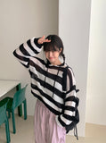Larina Stripe Summer Hood Knit