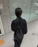 Pona Black Pocket Collar Jacket Shirt