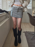 Vintage Fall-Up Cargo Mini Skirt