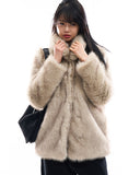 Half fox fur jacket