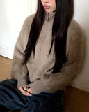 Soin Mink Fur Zip-Up Jumper
