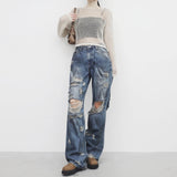 (Unisex) Jubi Damage Denim Pants