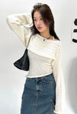 Hearts Unbalance Knit Bolero Set