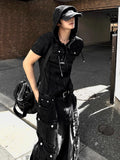 Pigment Short Sleeve Line Hood Zip-Up