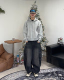 Laen Crop Brushed Hood Zip-Up